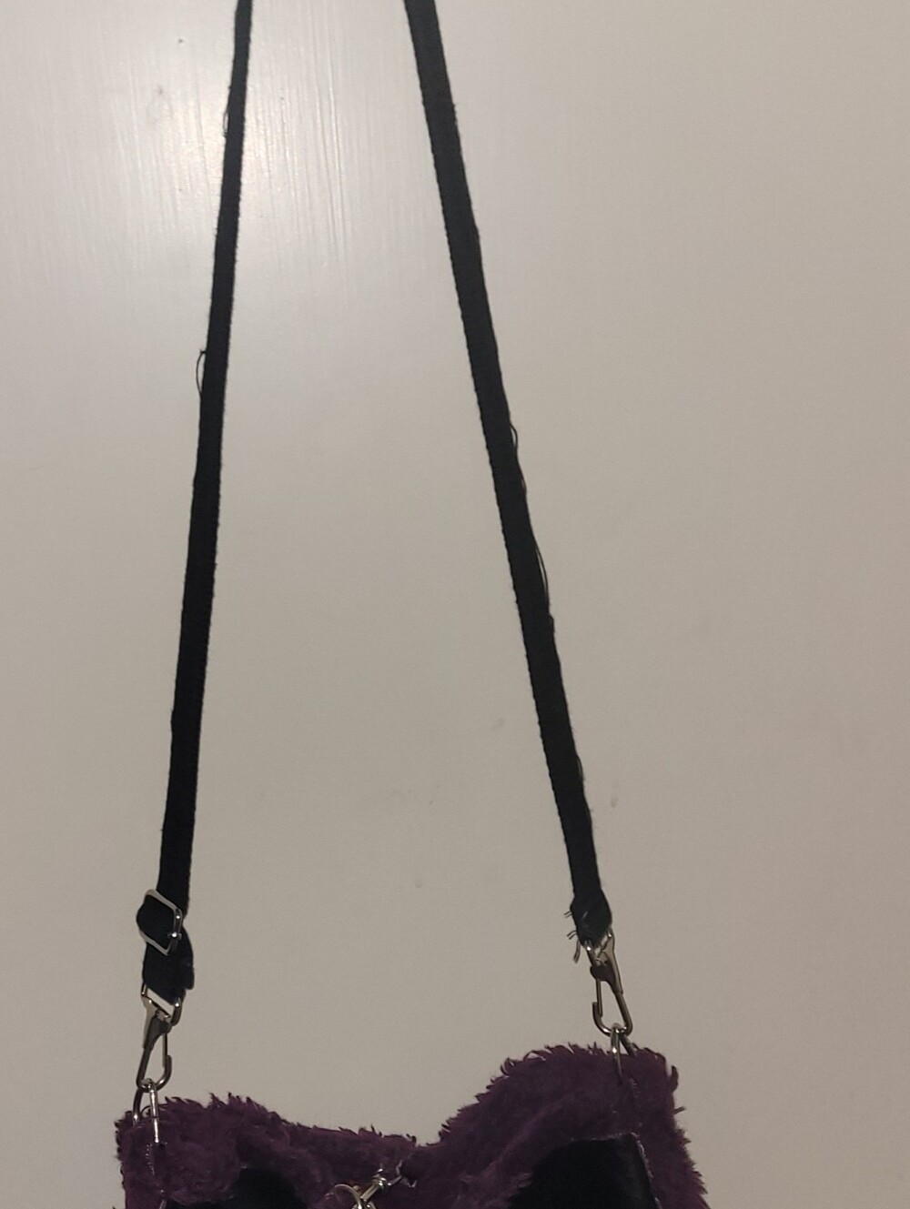 Tripp NYC Vintage Purple Star Faux-Fur Crossbody Bag Reveridable HTF Y2K - Picture 3 of 11